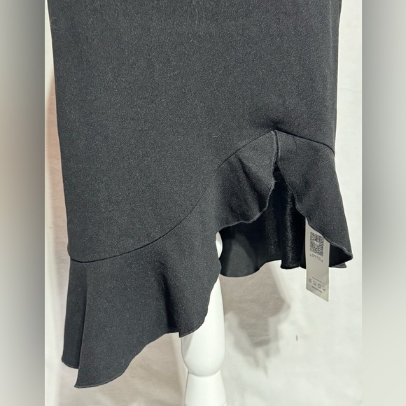 NWT Black Asymmetrical Ruffled Sheath Dress for Cocktail Size Small - Picture 2 of 8